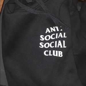 Anti social social clubs hoodie black and white